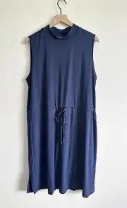 Eileen Fisher NWT Mock Neck Drawstring Tie Waist Dress XL