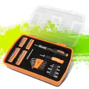 51Pcs Screwdriver Bits Adapter 1/4" Handle Ratcheting Socket Drill Set Orange