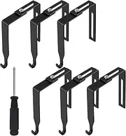 XXFBJNMD Adjustable Cubicle Hangers 6 Pcs Universal Partition Hangers Set Black Metal Cubicle Hooks with Cross Screwdriver for 1.35 to 3.5 in Inch Thick Wall Panels