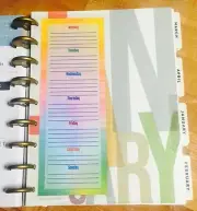 Week Day ToDo List Notes 2 Sided Short Dashboard 4 use with Happy Planner