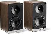 ELAC Debut ConneX 4-1/2" Powered Bookshelf Speakers with HDMI ARC, Pair of Bookshelf Speakers for Home Entertainment System, Walnut