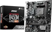 MSI B450M-A Pro Max II Micro ATX Motherboard for AMD Ryzen 5000, 4000, 3000, 2000, 1000, AM4 Processors DDR4 Memory Boost 4133+MHz/OC, PCIe 3.0 x16 Slot, M.2 Gen3 2.5G LAN