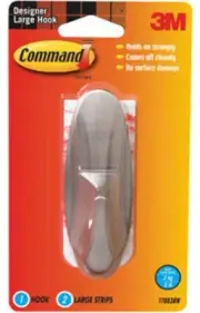 Command Large Metal Designer Hooks 4.125 in. L 1 pk (Pack of 3)