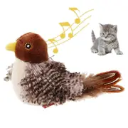 Flapping Bird Sparrow Cat Toy Lifelike Chirping Sounds Touch-Activated Kitten