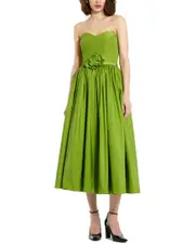Mac Duggal Faille A-Line Midi Dress