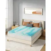 Full Size Mattress Topper, 3-Inch Egg Crate Memory Foam by PERLECARE PCMT02BU-F3