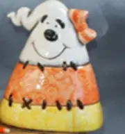 Ceramic Bisque~~ Ready to Paint~~Kandi Corn with Smiley and Grumpy Faces 6" tall