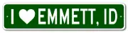 I Love Emmett, Idaho Metal Wall Decor City Limit Sign - Aluminum