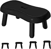 Toilet Stool Squat Adult, Poop Stool for Bathroom with Non-Slip Design, Adjustable Height from 6.7 to 9 inches (Black)