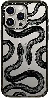 CASETiFY Impact iPhone 15 Pro Max Case [4X Military Grade Drop Tested / 8.2ft Drop Protection] - Black Kingsnake - Clear Black