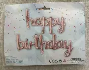 Happy Birthday Balloons Party Banner Decoration Letters Inflating Pink