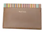 Paul Smith Calf Leather Wallet Card Holder Signature Artist Stripe Italy New