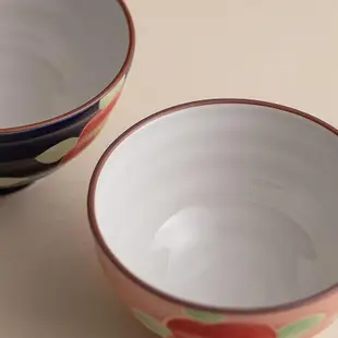 椒房 日本進口有田燒粉黛椿花夫妻對碗日式家用陶瓷情侶飯碗套裝伴手禮 gy