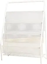 JISADER Children's Bookshelf Organizer 3 Tier Storage for Picture Books and Magazines, White, as described