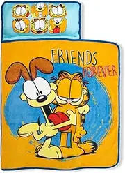 NoJo Garfield Forever Friends Toddler Nap Mat - Includes Attached Pillow and Fleece Blanket