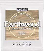Ernie Ball Extra Light Earthwood Bell Bronze Acoustic Guitar Strings 10-50