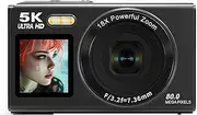 5K Digital Camera,80MP UHD with 2.8in&1.5in Dual Screen Compact Cameras,18x Zoom Auto Focus Vlogging Camera for Teens & Beginners (64GB)