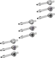 [CONGARTENO] 9 Pcs Tie Clips Clip on Ties for Men Mens Ties Neckties for Men Shirts Necktie Silver Bowtie Necktie Clip on Tie Bar Pinch Clip Bow Ties for Men Mens Tie Clip Collar Pin Alloy