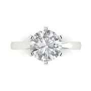 3ct Round Wedding Bridal Promise Engagement Designer Ring 14k White Solid Gold
