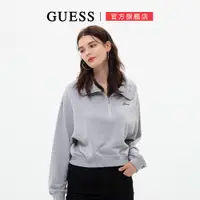 在飛比找蝦皮商城優惠-【GUESS】都市休閒開襟拉鍊POLO衫-灰