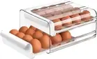 Large Capacity Egg Holder for Refrigerator, Egg Storage Container Organizer B...