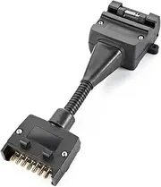 Trailer Adapter 7 Pin Flat Male Plug to 12 Pin Flat Female Socket Professional Male Female Adaptor for Pickup Truck Tow Hitch Trailer