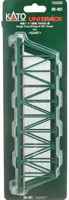Kato N UniTrack ~ New 2024 ~ Single Truss Bridge 248mm 9 3/4″ Green S248T 20-431