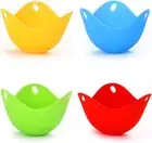 4 Pcs Egg Poacher Cups With Round Bottom for Air Fryer Easy Release Poach Pods M