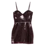 [David Koma] David Koma Sequin-embellished Sweetheart Mini Dress 10 UK RED