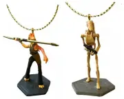 Star Wars Battle Droid & Jar Jar Binks Ornament Figurine Figure Pvc Clone Charm