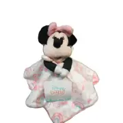 Disney Baby Minnie Mouse Buddy Blanket Plush Fleece Security Blanket w Rainbows