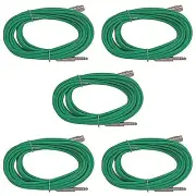 5 GREEN 1/4 TRS to 3 pin XLR female balanced patch mic cables 25 ft foot cords