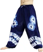 [Full Funk] Wide Breezy Leg Rayon Tie Dyed Elastic Waist Thin Summer Pants
