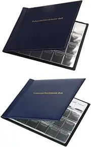 2 Pack Coin Collections Holder - Blue & Black, 240 Pockets Each, Penny Collecting Hobby Book for Coin Collectors