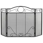 Gymax 3-Panel Fireplace Screen Decor Cover 50'x29" Freestanding Folded Fire Door