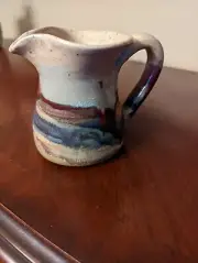 Studio Art Pottery Southwest Creamer Pitcher 4" Handle Handmade Signed