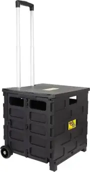 DBEST QUIK CART PRO WHEELED ROLLING CRATE TEACHER COLLAPSIBLE BASKET HANDLE
