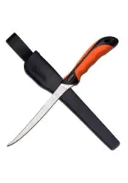 Elk Ridge Fixed blade Fillet knife 12.50" Overall Orange/Bk Rubber Handle ER-541