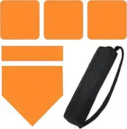 Thrown Down Baseball Bases - Rubber Field Bases Softball Base Set | 5-Piece Waterproof Kickball Basess with Pitching for Practice Training | Baseball Base Set - Kids Youth Adults Backyard