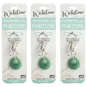 3PK Wishstone Aventurine Stone of Fortune Clip-On Key Charm Luck Keychain Green
