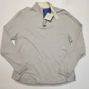 $145 NEW Left Coast Tee QUARTER ZIP Pullover Men's 2XL XX-LARGE Gray Cotton NWT