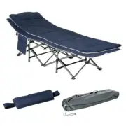Outsunny Portable Camping Cot Heavy-Duty Steel Frame/Oxford Fabric w/ Carry Bag