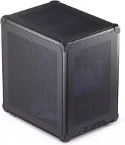 C6 Black Mini MATX Mesh Case,Simple Compact Desktop Micro ATX Chassis,Upper Cove