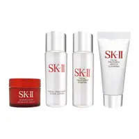 在飛比找PChome24h購物優惠-SK-II 青春亮采活膚潔顏保養四件組(旅行組)