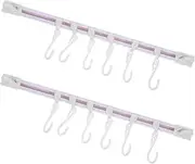 HOOTNEE Adhesive Kitchen Wall Hooks Rack Sliding Hooks for Easy Access Organization Multipurpose Bathroom Kitchen Hanging Bar Design