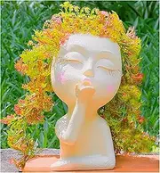 EylbKey Planter Pot, Head Face Planter, Flower Pots for Plants, Succulent Planter, Head Planter, Flower Pots for Plants, Face Planters Pot Indoor and Outdoor,AirKiss,Pale Yellow,1Pack