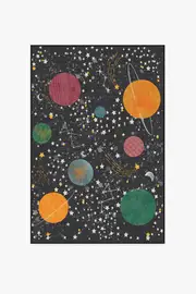 120' x 185' | Machine Washable Runner Rug | Kid & Pet Friendly | Indoor Rug | Outer Space Black Rug | Ruggable