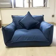 Generic Japanese Floor Single Sofa Reclining Chair Leisure Adjustable Folding Tatami Chair Living Room Furniture Apartment Dorm Armchair (Navy Color), SF02B
