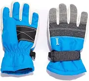 [IGLOOSBUILT] Boys Taslon Blocked Waterproof Ski Gloves - Multicolor, Insulated for Cold Winter Weather
