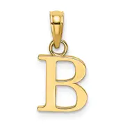 14K Yellow Gold 14Ky Polished Block Letter B Initial Pendant